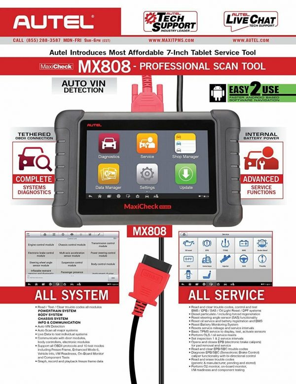 Autel Maxicheck MX808 Universal Arıza Tespit Cihazı